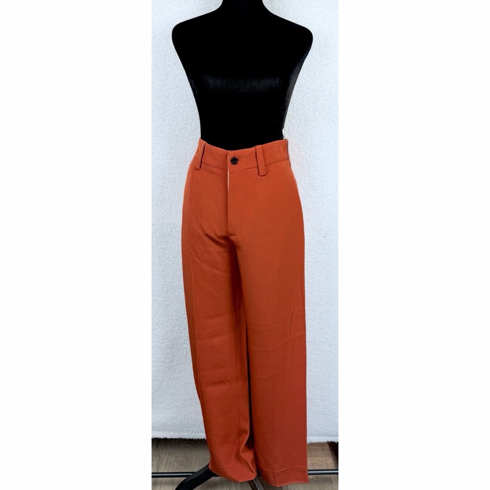 MARNI • Rust/Burnt Orange High-Waisted Wide-Leg Trouser Pants, IT 36 - Picture 8 of 16